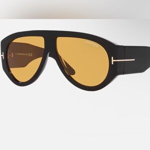 Tom Ford Black Sunglasses with Gold Lenses